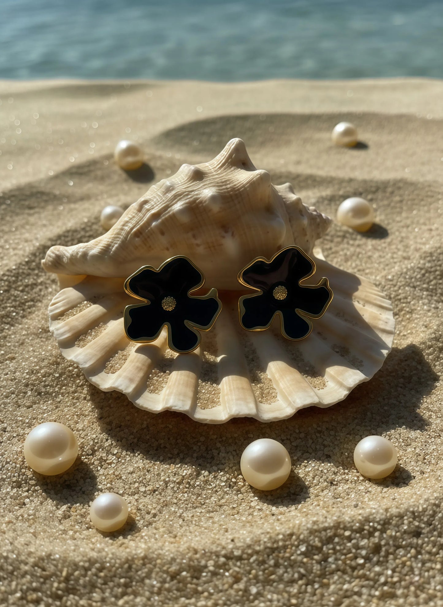 Midnight Flower Earring