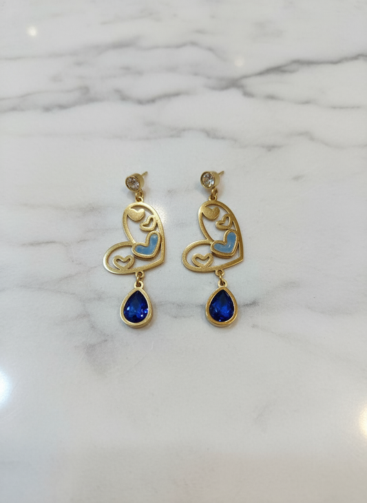 blue heart earrings