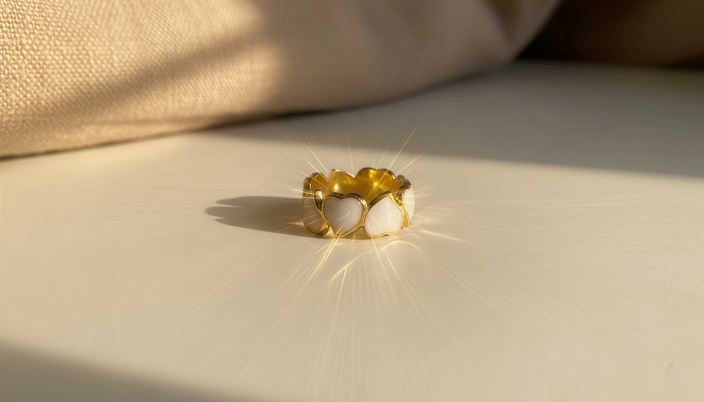 White Hearts Ring