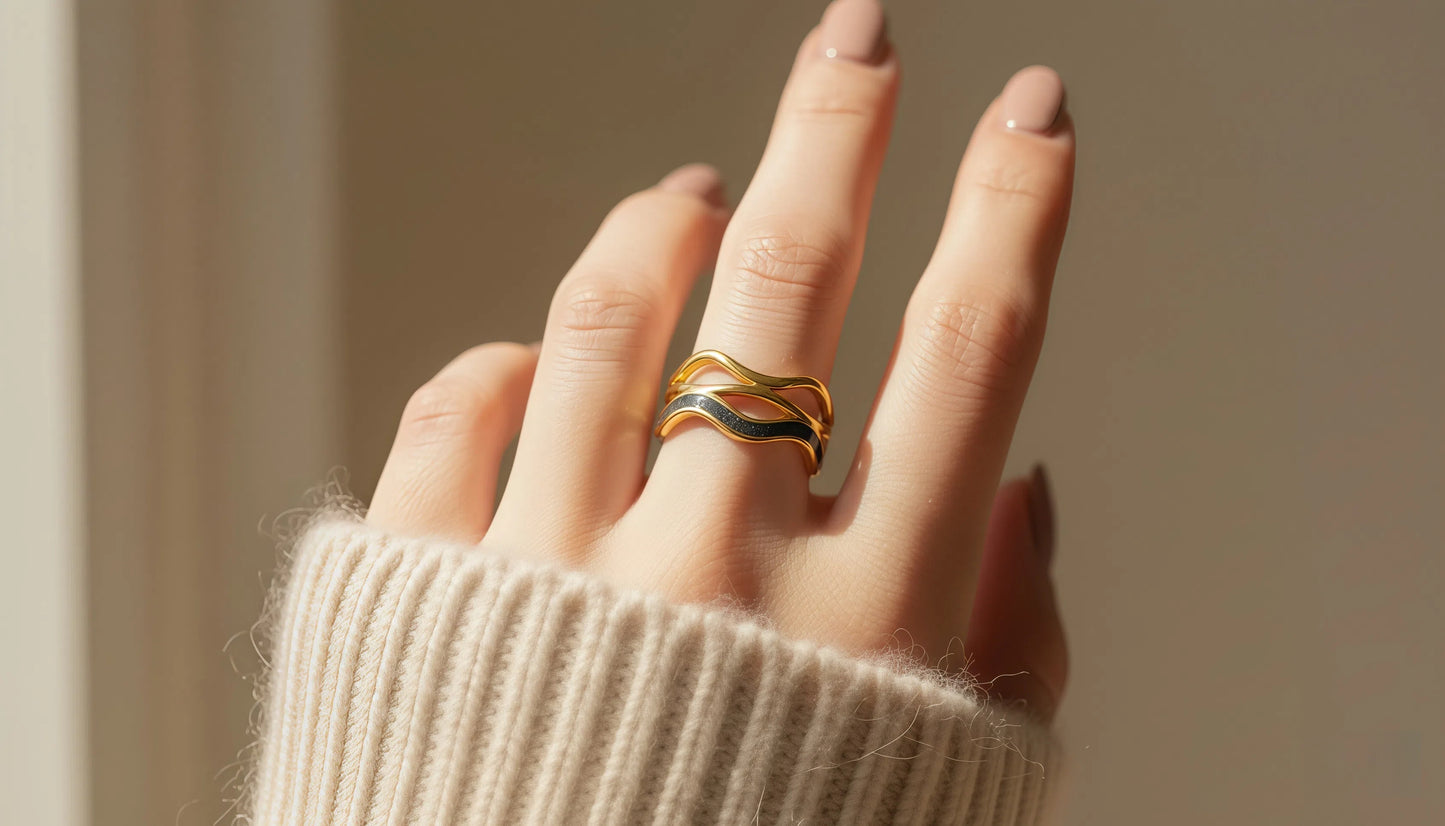 Golden Waves Ring