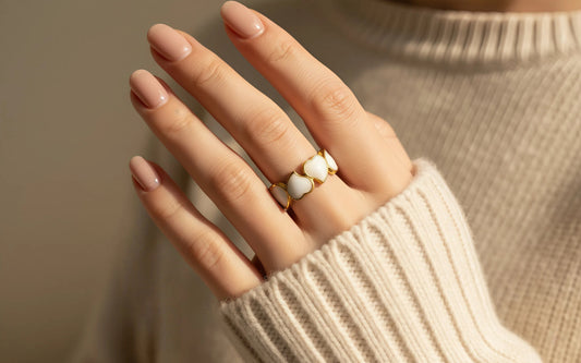 White Hearts Ring
