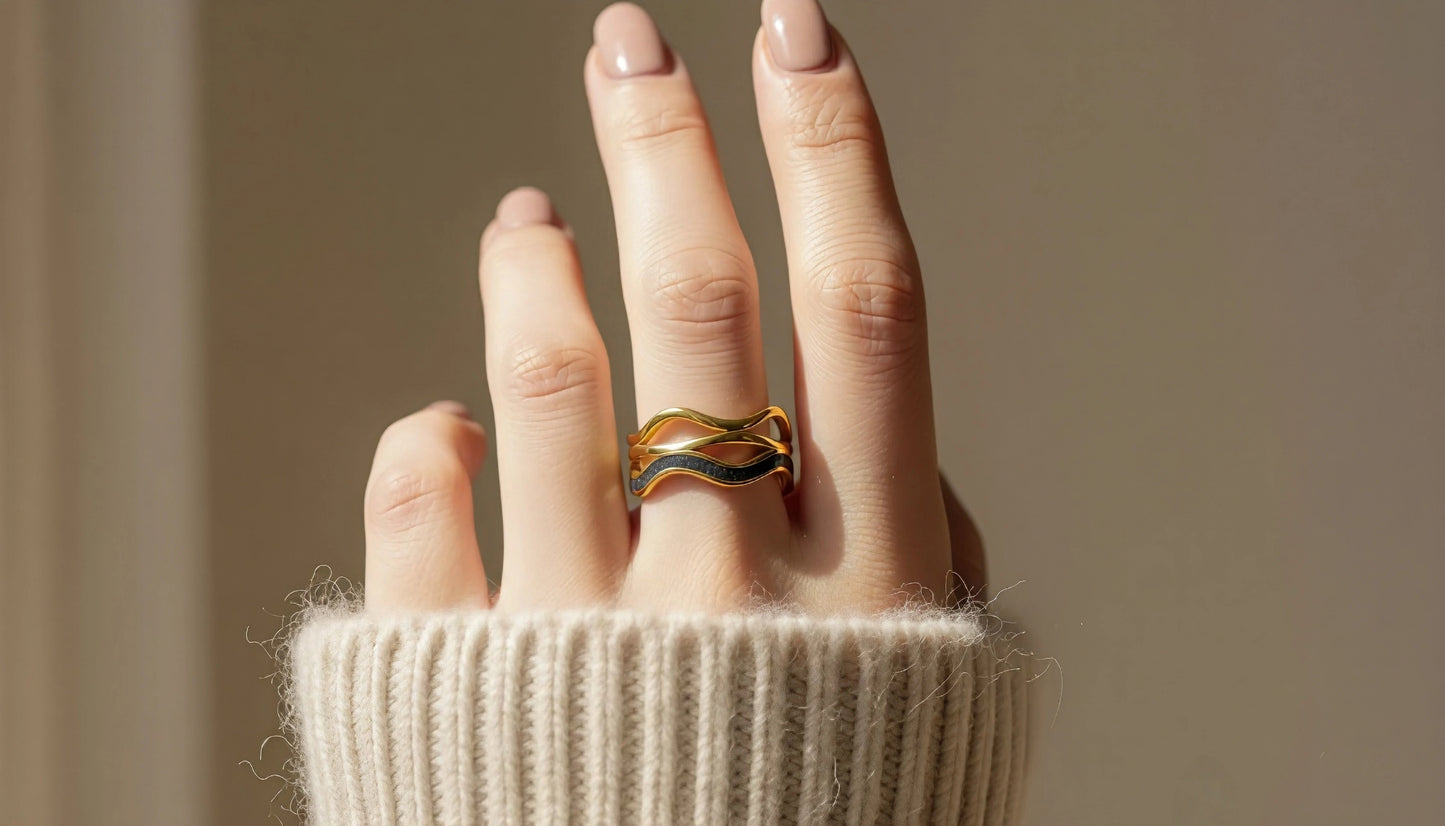 Golden Waves Ring