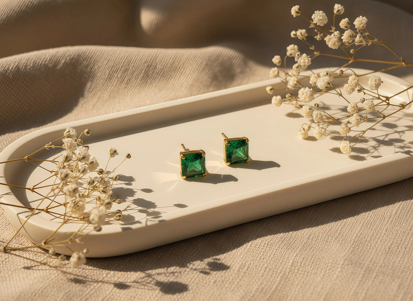 Green Emerald Earring