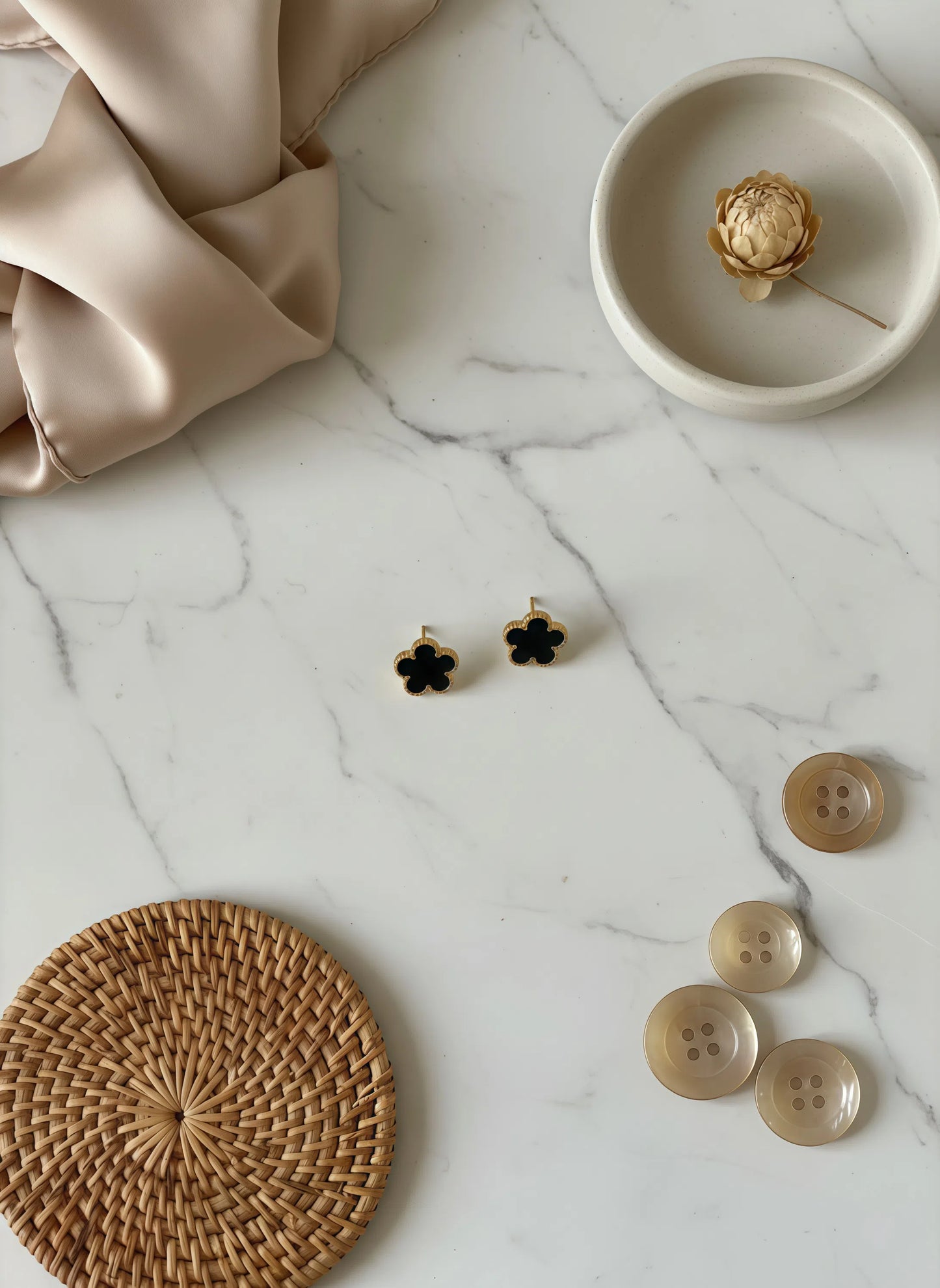 Midnight Flower Earring