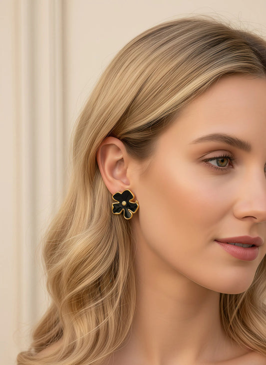 Midnight Flower Earring