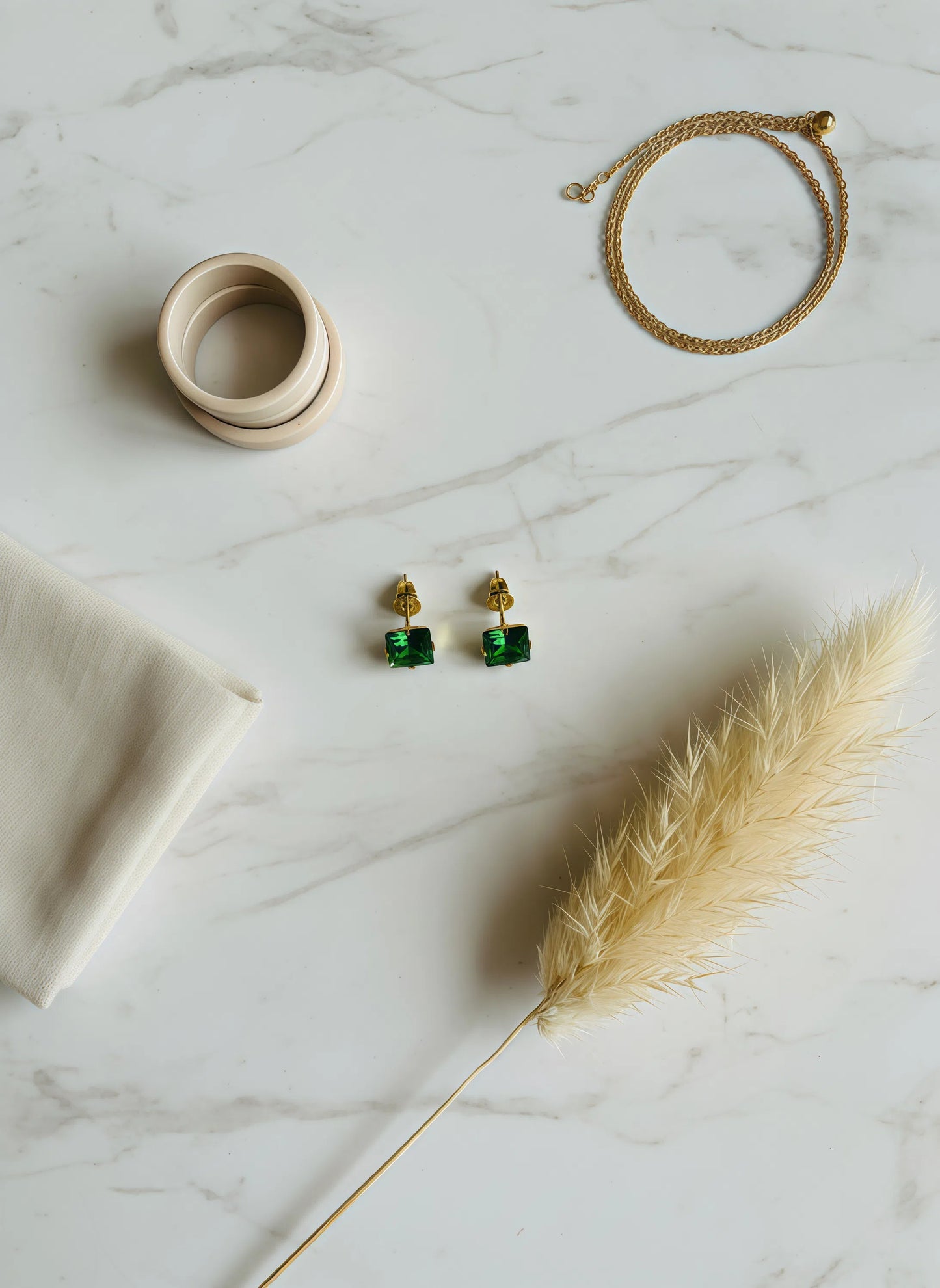 Green Emerald Earring