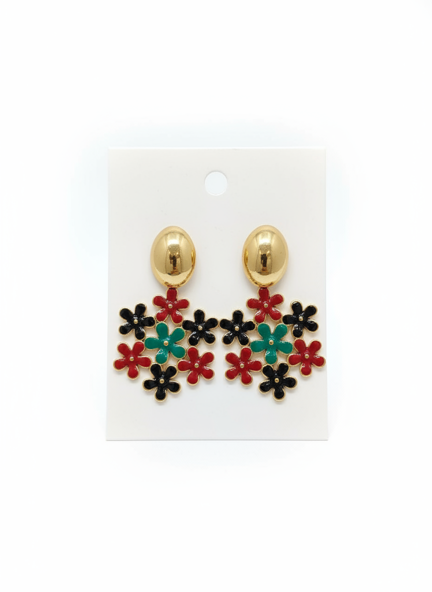 Colorful flower earrings