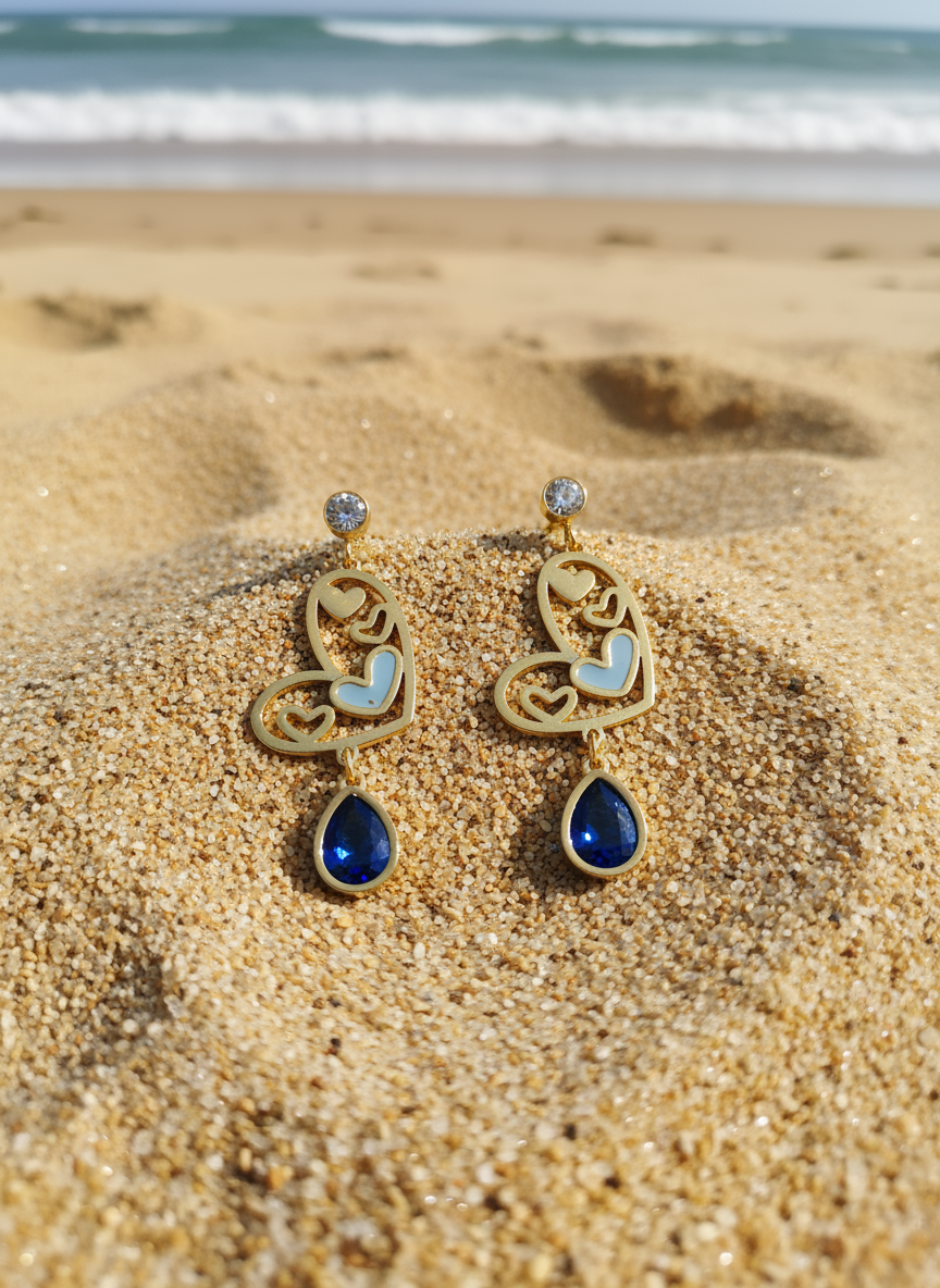 blue heart earrings