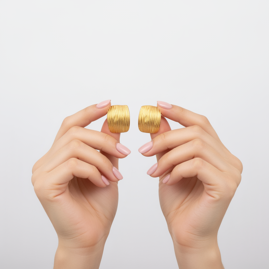 Gold Ripples Earring