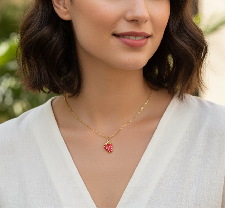 Strawberry Pearl Necklace