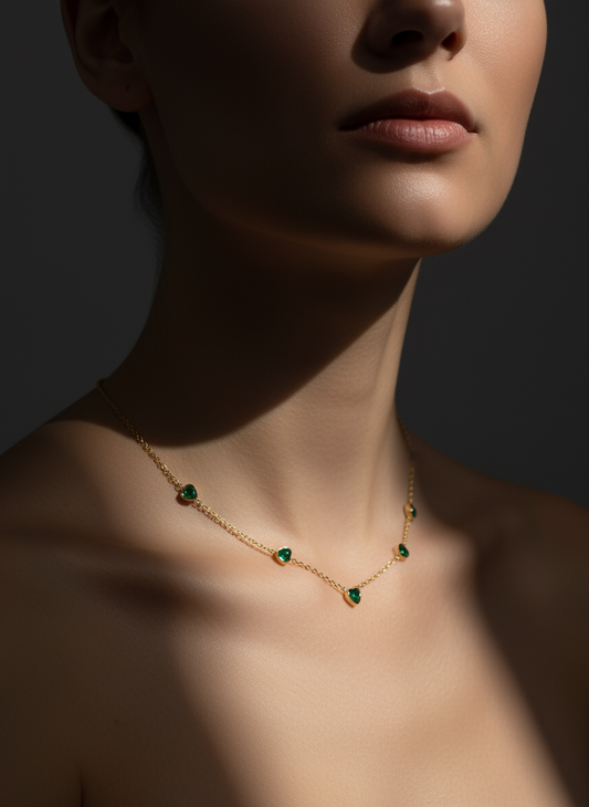 Emerald Hearts Necklace